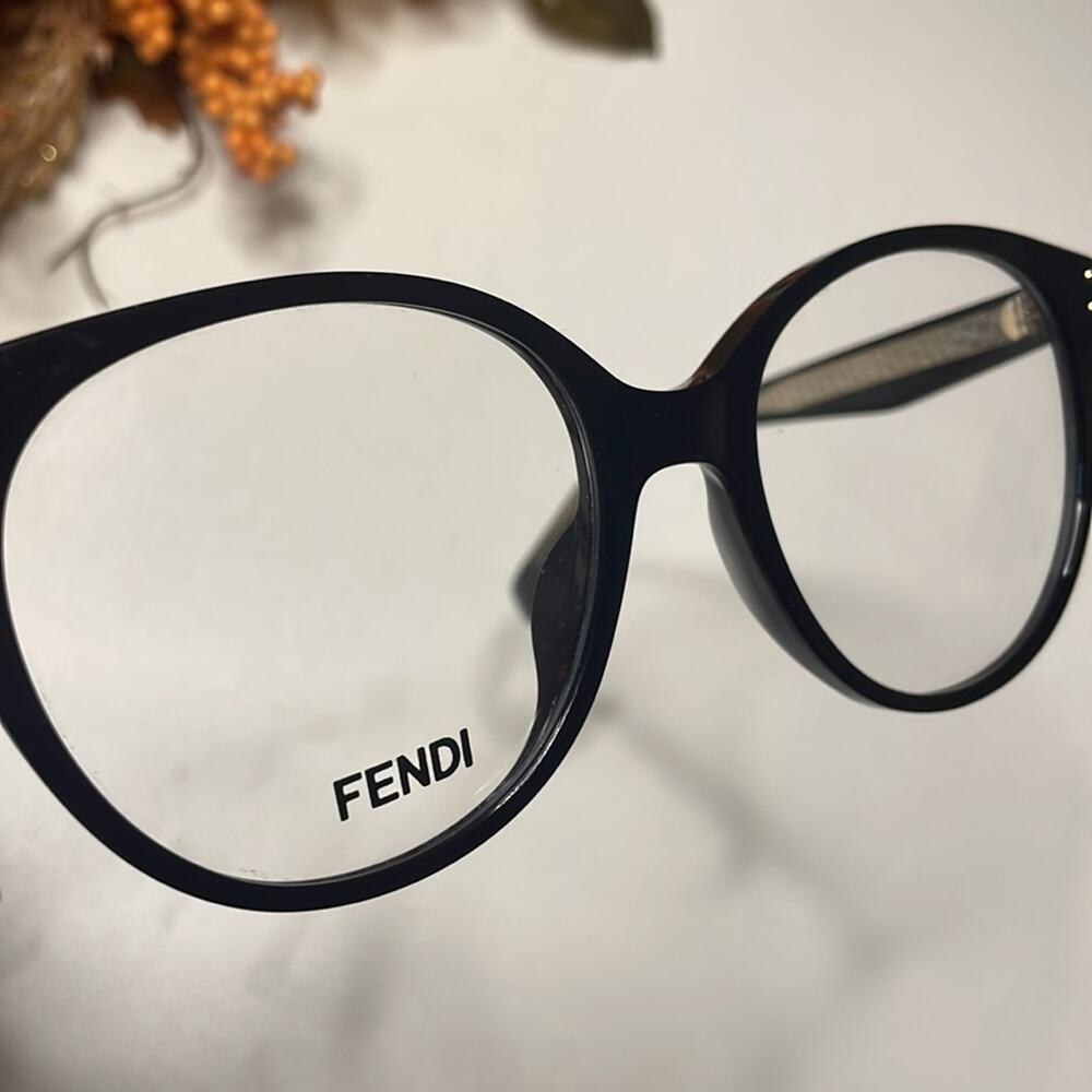 Fendi Eyeglasses Black Frame Square Oval Eyeglasses - Picture 2 of 8